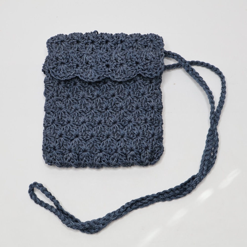 Marshall & Gilster Crochet Works Navy Blue Crossbody Bag Small Boho‎ Pouch